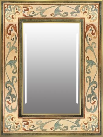 Antiques mirror give the loo a warm glow